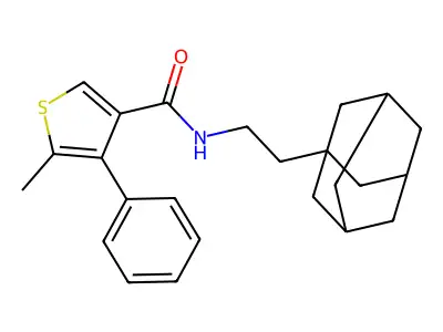N-[2-(1-adamantyl)ethyl]-5-methyl-4-phenylthiophene-3-carboxamide structure