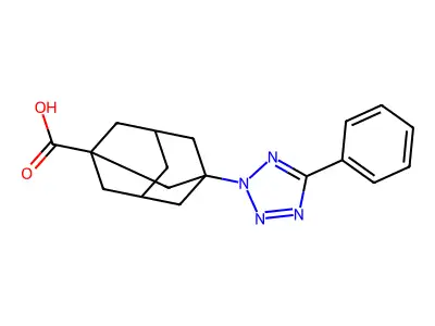 3-(5-Phenyl-tetrazol-2-yl)-adamantane-1-carboxylic acid structure