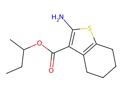 Sec-butyl 2-amino-4,5,6,7-tetrahydro-1-benzothiophene-3-carboxylate structure