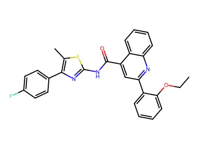 2-(2-ethoxyphenyl)-N-[4-(4-fluorophenyl)-5-methyl-1,3-thiazol-2-yl]quinoline-4-carboxamide structure