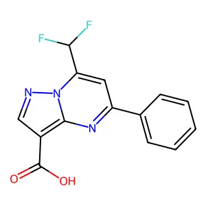 7-(Difluoromethyl)-5-phenylpyrazolo[1,5-a]pyrimidine-3-carboxylic acid structure