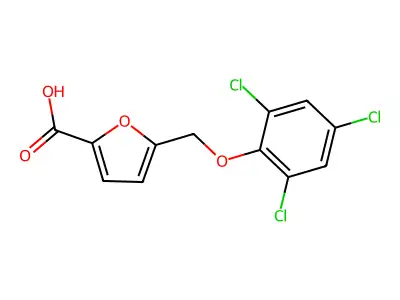 5-[(2,4,6-Trichlorophenoxy)methyl]-2-furoic acid structure