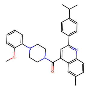 [4-(2-methoxyphenyl)piperazin-1-yl]-[6-methyl-2-(4-propan-2-ylphenyl)quinolin-4-yl]methanone structure