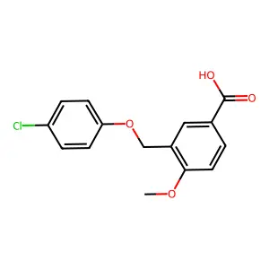 3-((4-Chlorophenoxy)methyl)-4-methoxybenzoic acid structure