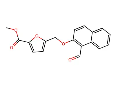 Methyl 5-(((1-formyl-2-naphthalenyl)oxy)methyl)-2-furancarboxylate structure