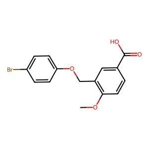 3-[(4-Bromophenoxy)methyl]-4-methoxybenzoic acid structure
