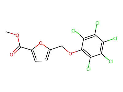 Methyl 5-[(2,3,4,5,6-pentachlorophenoxy)methyl]furan-2-carboxylate structure