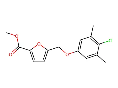 Methyl 5-[(4-chloro-3,5-dimethylphenoxy)methyl]-2-furancarboxylate structure