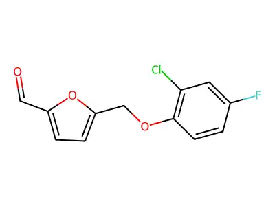 5-((2-Chloro-4-fluorophenoxy)methyl)furan-2-carbaldehyde structure