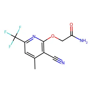 2-[3-Cyano-4-methyl-6-(trifluoromethyl)pyridin-2-yl]oxyacetamide structure