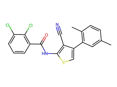 2,3-dichloro-N-[3-cyano-4-(2,5-dimethylphenyl)thiophen-2-yl]benzamide structure