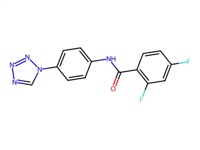 2,4-difluoro-N-[4-(tetrazol-1-yl)phenyl]benzamide structure