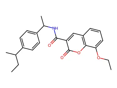 N-[1-(4-butan-2-ylphenyl)ethyl]-8-ethoxy-2-oxochromene-3-carboxamide structure