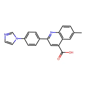 2-(4-(1H-imidazol-1-yl)phenyl)-6-methylquinoline-4-carboxylic acid structure