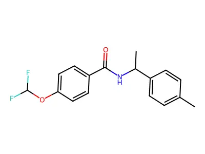 4-(difluoromethoxy)-N-[1-(4-methylphenyl)ethyl]benzamide structure