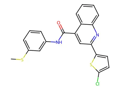 2-(5-chlorothiophen-2-yl)-N-(3-methylsulfanylphenyl)quinoline-4-carboxamide structure
