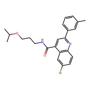 6-bromo-2-(3-methylphenyl)-N-(3-propan-2-yloxypropyl)quinoline-4-carboxamide structure