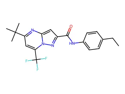 5-tert-butyl-N-(4-ethylphenyl)-7-(trifluoromethyl)pyrazolo[1,5-a]pyrimidine-2-carboxamide structure