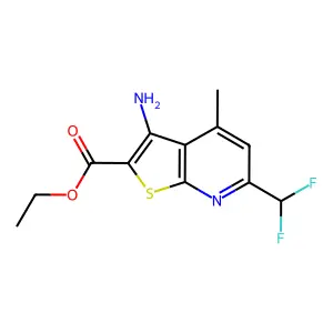 Ethyl 3-amino-6-(difluoromethyl)-4-methylthieno[2,3-b]pyridine-2-carboxylate structure