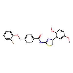4-[(2-bromophenoxy)methyl]-N-[4-(2,5-dimethoxyphenyl)-1,3-thiazol-2-yl]benzamide structure