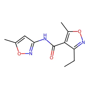 3-ethyl-5-methyl-N-(5-methyl-1,2-oxazol-3-yl)-1,2-oxazole-4-carboxamide structure