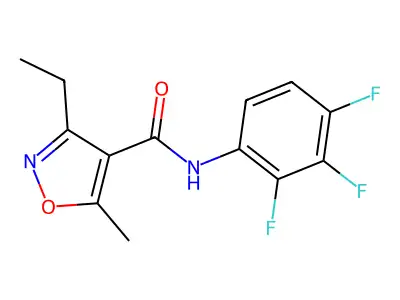 3-ethyl-5-methyl-N-(2,3,4-trifluorophenyl)-1,2-oxazole-4-carboxamide structure