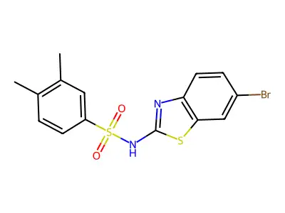 N-(6-bromo-1,3-benzothiazol-2-yl)-3,4-dimethylbenzenesulfonamide structure