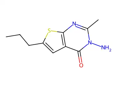 3-amino-2-methyl-6-propylthieno[2,3-d]pyrimidin-4(3H)-one structure