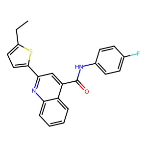 2-(5-ethyl-2-thienyl)-N-(4-fluorophenyl)-4-quinolinecarboxamide structure
