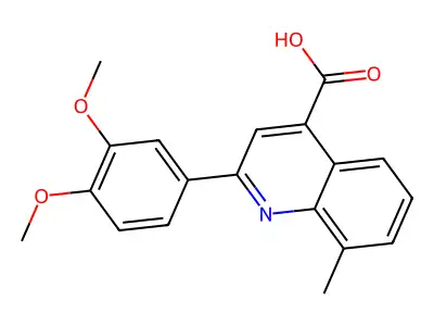 2-(3,4-Dimethoxyphenyl)-8-methylquinoline-4-carboxylic acid structure