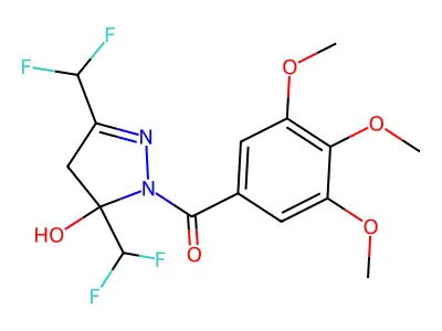 [3,5-bis(difluoromethyl)-5-hydroxy-4H-pyrazol-1-yl]-(3,4,5-trimethoxyphenyl)methanone structure