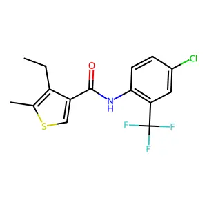 N-[4-chloro-2-(trifluoromethyl)phenyl]-4-ethyl-5-methylthiophene-3-carboxamide structure