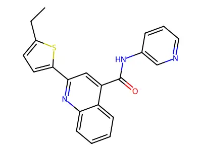 2-(5-ethylthiophen-2-yl)-N-pyridin-3-ylquinoline-4-carboxamide structure