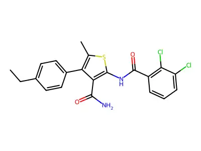 2-[(2,3-Dichlorobenzoyl)amino]-4-(4-ethylphenyl)-5-methylthiophene-3-carboxamide structure