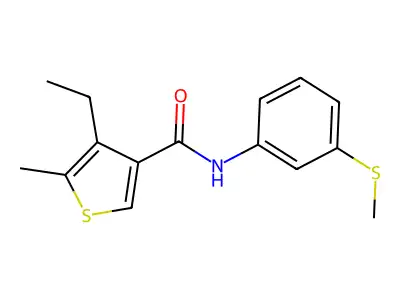 4-ethyl-5-methyl-N-(3-methylsulfanylphenyl)thiophene-3-carboxamide structure