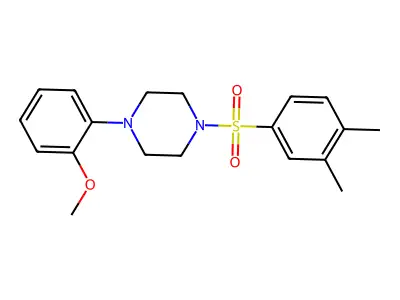 1-(3,4-Dimethylphenyl)sulfonyl-4-(2-methoxyphenyl)piperazine structure