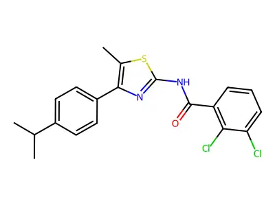 2,3-dichloro-N-[5-methyl-4-(4-propan-2-ylphenyl)-1,3-thiazol-2-yl]benzamide structure