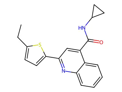 N-cyclopropyl-2-(5-ethylthiophen-2-yl)quinoline-4-carboxamide structure