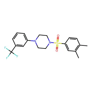 1-[(3,4-Dimethylphenyl)sulfonyl]-4-[3-(trifluoromethyl)phenyl]piperazine structure