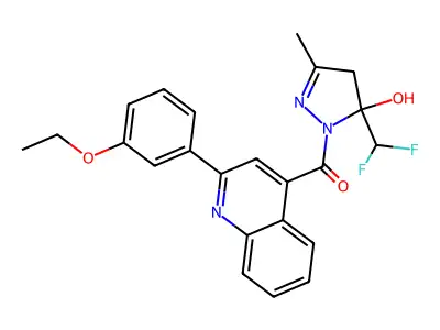 [5-(difluoromethyl)-5-hydroxy-3-methyl-4H-pyrazol-1-yl]-[2-(3-ethoxyphenyl)quinolin-4-yl]methanone structure