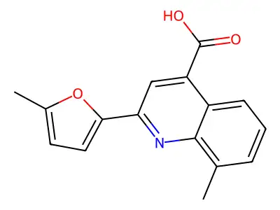 8-Methyl-2-(5-methyl-2-furyl)quinoline-4-carboxylic acid structure