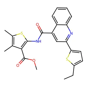 methyl 2-({[2-(5-ethylthiophen-2-yl)quinolin-4-yl]carbonyl}amino)-4,5-dimethylthiophene-3-carboxylate structure