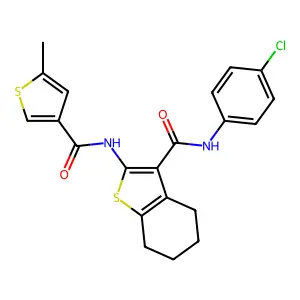 N-(4-chlorophenyl)-2-[(5-methylthiophene-3-carbonyl)amino]-4,5,6,7-tetrahydro-1-benzothiophene-3-carboxamide structure