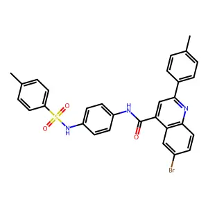 6-bromo-2-(4-methylphenyl)-N-[4-[(4-methylphenyl)sulfonylamino]phenyl]quinoline-4-carboxamide structure