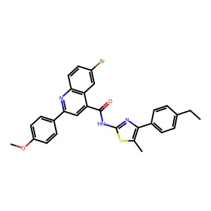 6-bromo-N-[4-(4-ethylphenyl)-5-methyl-1,3-thiazol-2-yl]-2-(4-methoxyphenyl)quinoline-4-carboxamide structure