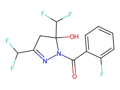 [3,5-bis(difluoromethyl)-5-hydroxy-4H-pyrazol-1-yl]-(2-fluorophenyl)methanone structure