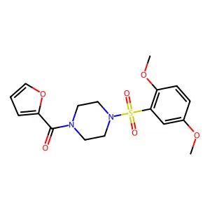 [4-(2,5-Dimethoxy-benzenesulfonyl)-piperazin-1-yl]-furan-2-yl-methanone structure