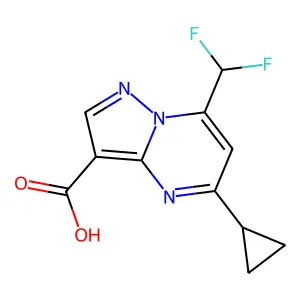 5-Cyclopropyl-7-(difluoromethyl)pyrazolo[1,5-a]pyrimidine-3-carboxylic acid structure