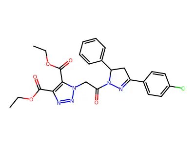 diethyl 1-{2-[3-(4-chlorophenyl)-5-phenyl-4,5-dihydro-1H-pyrazol-1-yl]-2-oxoethyl}-1H-1,2,3-triazole-4,5-dicarboxylate structure