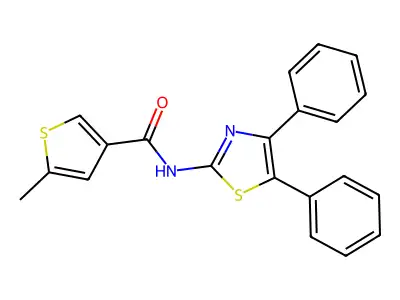 N-(4,5-diphenyl-1,3-thiazol-2-yl)-5-methylthiophene-3-carboxamide structure